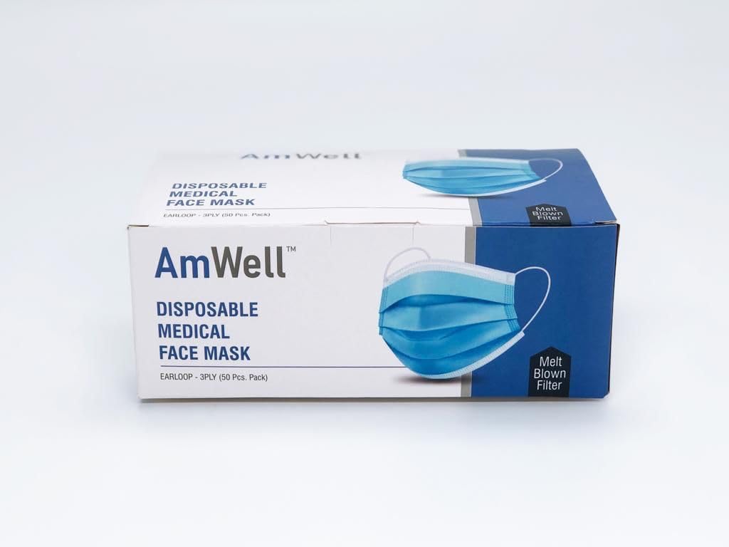 AmWell Disposable Medical 3 Ply Face Mask With Melt Blown Filter